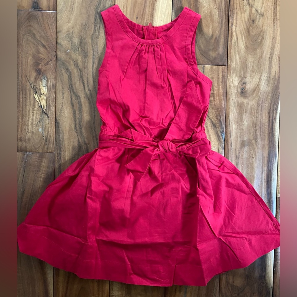 Primary Girl's Red Belted Cotton Dress Size 4-5 Years